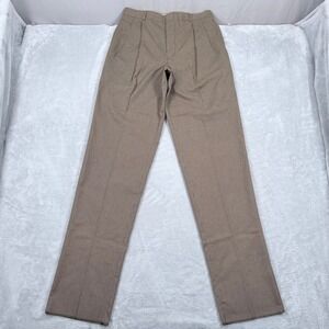 NWT Corbin OTC Off the Cuff Trousers Mens 30x38 Unhemmed Brown Pleated Pants